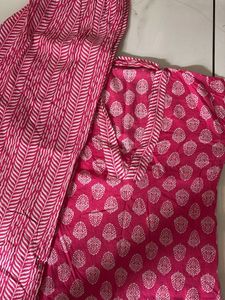 Pink Printed Kurta Set