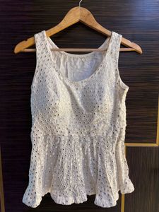 Padded Gujrati Style Peplum Top With Dhoti Pants