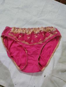 Pink Lace Trim Panties