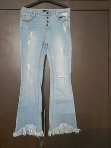 Highwaisted Bootcut Ribbed Denim