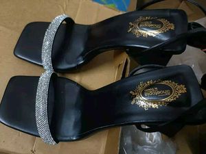 Embellished Black Heel