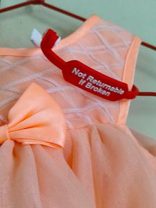 Peach Floral Girls Dress - New with Tag