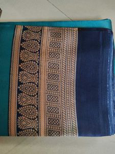 Art silk saree ,peacock print new with tag