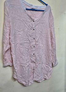 Pink Button-Down Tunic