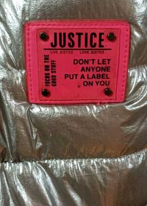 Justice Silver Puffer Tote Bag