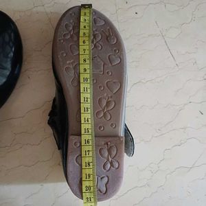 Black Party Velcro Shoes For Girl Children
