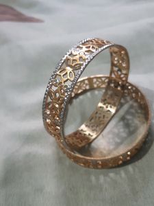 Golden Lotus Design Bangles