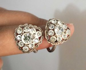 Pure Silver Toe Rings with Stones