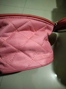 Quilted Pink Makeup Bag