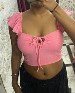 Cute Pink Ruffle Top