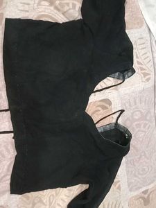 Black saree and stitch blouse with this newly sare