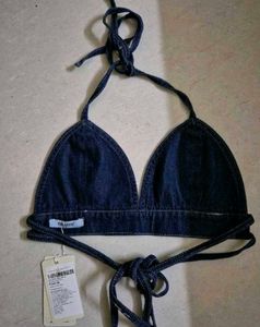 Freakins Denim Bralette Top