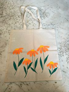 Hand-painted Floral Cloth Tote Bag