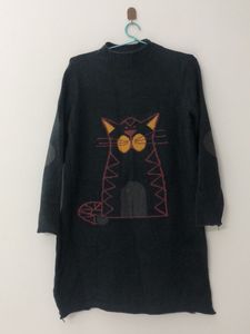 Black&amp; Grey  Woolen Tunic dress(Warm) Winter Wear For M-L Size