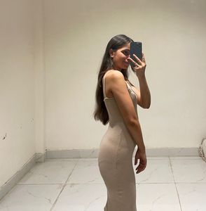 Beige Bodycon Dress