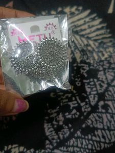 Oxidized Silver Stud Earrings