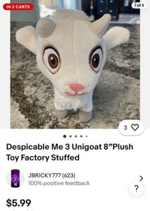 Despicable Me 3 Unigoat 8”Plush Toy Factory