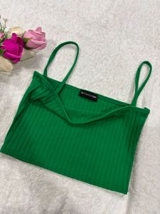 Green Ribbed Tank Top