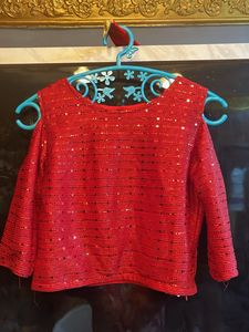 Red Sequin Party Top