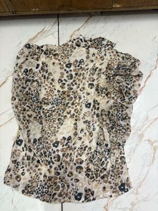 Leopard Print Sheer Top