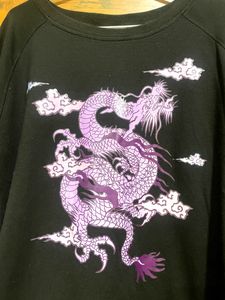 Lavender Graphic Black Sweatshirt