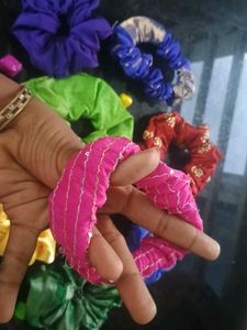 Colorful Handmade Scrunchie Set