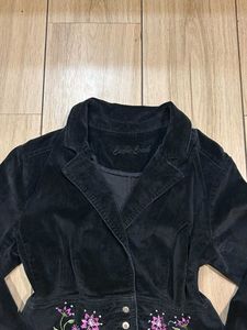 Black Embroidered Velvet Blazer
