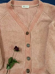 H&amp;M Warm Peach Button-Down Cardigan