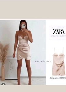 ZARA Pink Beige Mini Dress
