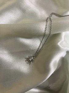 Silver Spider Pendant Necklace