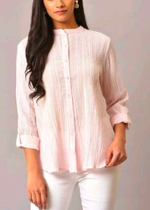 W Button-Down Top with Roll-Tab...
