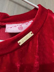 cutecummer Red Starryvalvet party wear Dress