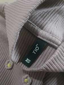 Lilac Ribbed Knit Top