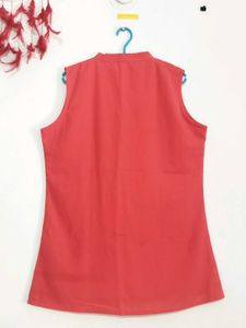 Coral Sleeveless short kurti