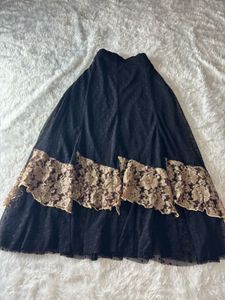 Lace Trim Maxi Skirt