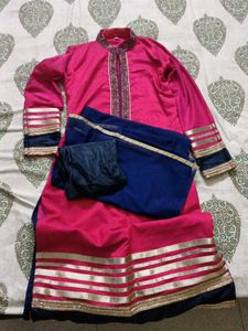 Beautiful Long Zridaar Kurta With Pazama N Dupatta