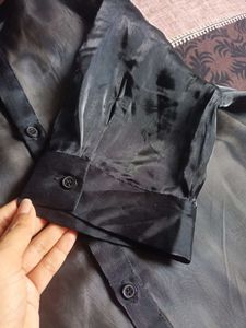 Black Organza Shirt For Women