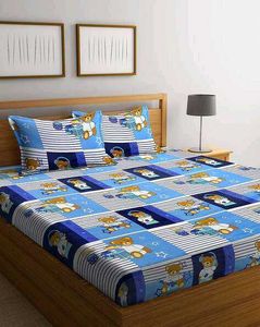 Kids Cotton New DoubleBedsheet with pillow cvr