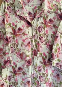 Floral Print Button-Down Top