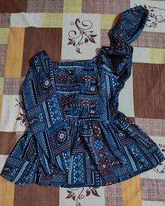 Patterned Peplum Top