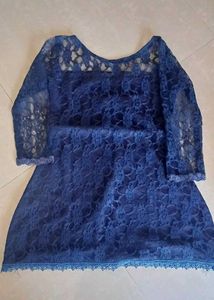 Elegant Blue Lace Top