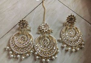 Indian Jewelry Set: Bangles, Earrings &amp; Tikka
