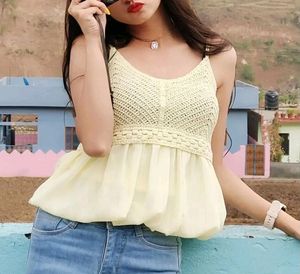 Yellow Croshea Top With Free Outer