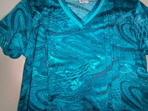 Teal Patterned Maxi Dress