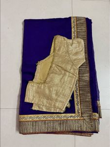 saree with stich blouse