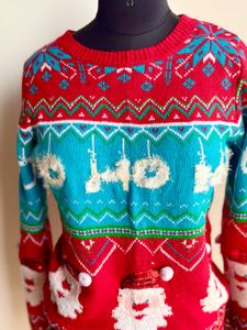 Festive Christmas Sweater with Embellishments