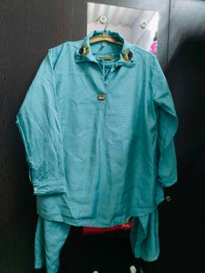 Embroidered Teal Tunic Top