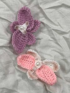 Crochet Orchid Hair Clips Set-2