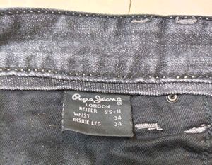 Pepe Jeans Distressed Black Denim Jean