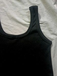 Black Square Neck Crop Top